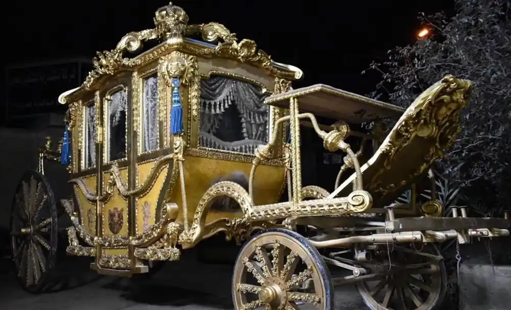 Casa Padrino carrosse royal baroque de luxe or / bleu / gris - Magnifique calèche de style baroque - Qualité de Luxe - Noble et Magnifique Schnäppchen