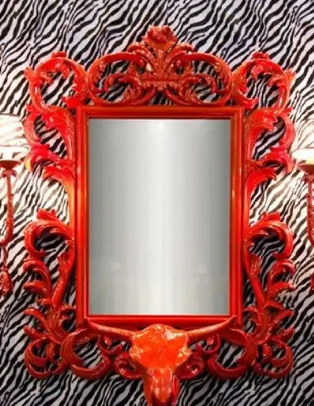 Casa Padrino miroir baroque de luxe rouge - Miroir mural fait main de style baroque - Magnifiques accessoires de décoration baroque Bestpreis