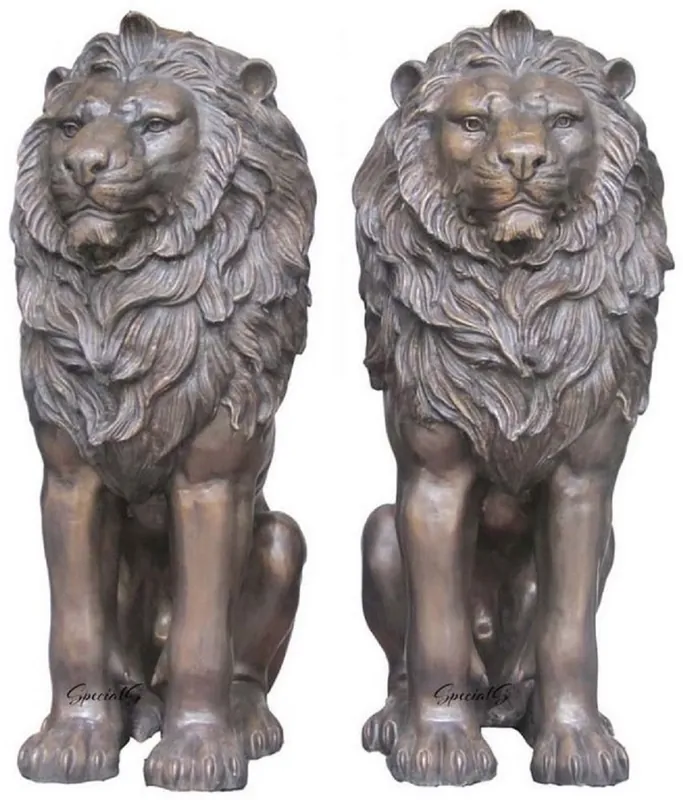 Casa Padrino sculptures de décoration en bronze de luxe lions 46 x 74 x H. 113 cm - Figurines de décoration en bronze - Accessoires de Décoration d'Hôtel & Restaurant de Luxe Knallerangebot