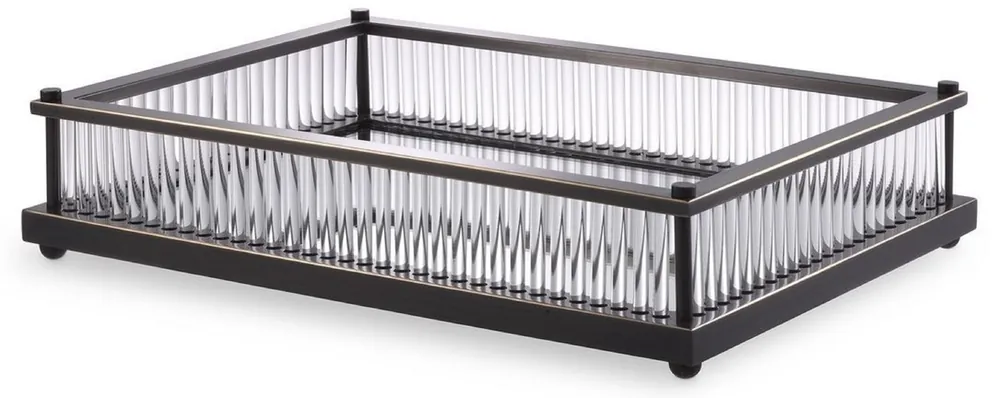 Top-Preis Casa Padrino plateau de service luxe bronze 39,5 x 28,5 x H. 9 cm - Plateau inox miroir - Accessoires de gastronomie de luxe