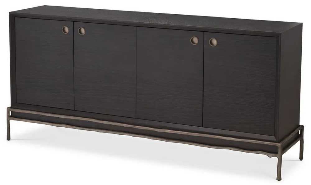 Sale Casa Padrino buffet de luxe gris anthracite / bronze 180 x 45 x H. 82 cm - Meuble de Salon - Meuble d'Hôtel - Collection de Luxe