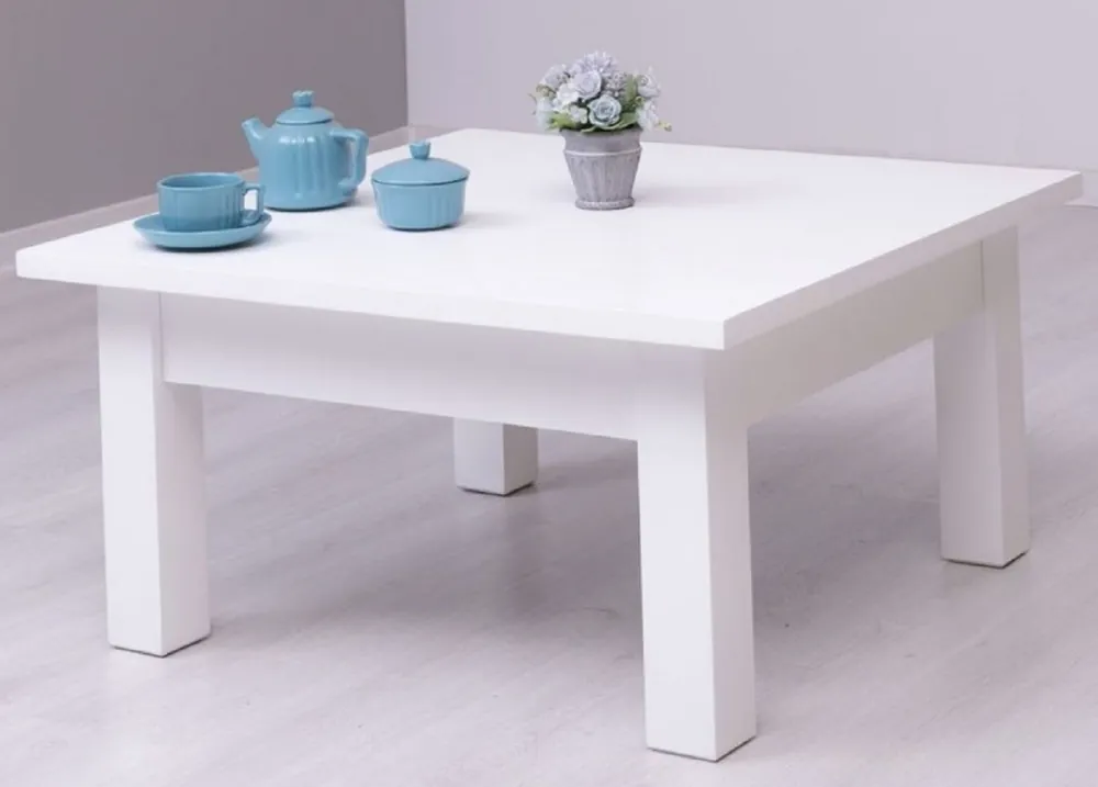 Neu Im Sortiment Casa Padrino table basse de style campagnard blanc 90 x 90 x H. 45 cm - Table de Salon en Bois Massif - Meubles de Salon de Style Campagnard