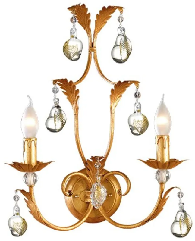 Casa Padrino applique murale de luxe baroque cristal or antique 37 x 14 x H. 47 cm - Élégante applique murale en métal avec verre de Murano fin - Luminaires Baroques Rabatt