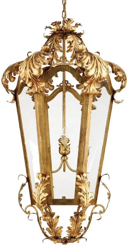 Casa Padrino lampe suspendue de salon baroque de luxe or Ø 62 x H. 115 cm - Lanterne en métal fait main - Qualité de Luxe - Fabriqué en Italie - Noble & Magnifique Wochenendangebot