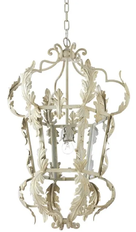 Casa Padrino lampe suspendue de salon baroque de luxe blanc Ø 50 x H. 85 cm - Lanterne en métal fait main - Qualité de Luxe - Fabriqué en Italie - Noble & Magnifique Preisreduziert