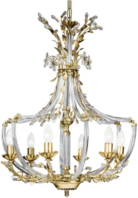 Preisreduziert Casa Padrino lustre baroque cristal de luxe or Ø 55 x H. 80 cm - Magnifique lustre en verre cristal Swarovski noble - Qualité de Luxe