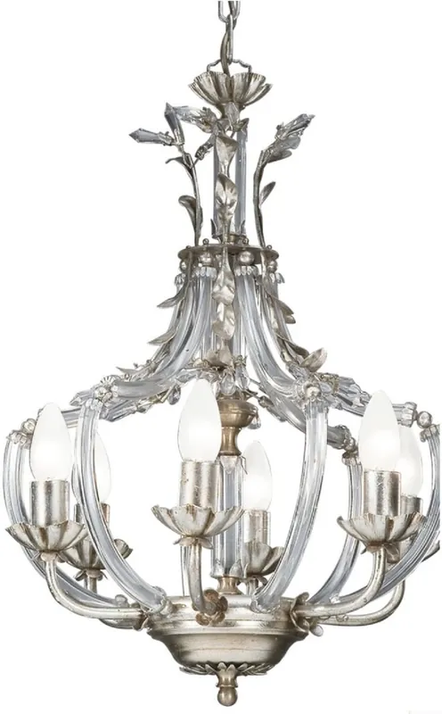Casa Padrino lustre baroque cristal de luxe argent Ø 40 x H. 53 cm - Magnifique lustre en verre cristal Swarovski noble - Qualité de Luxe Heißes Angebot