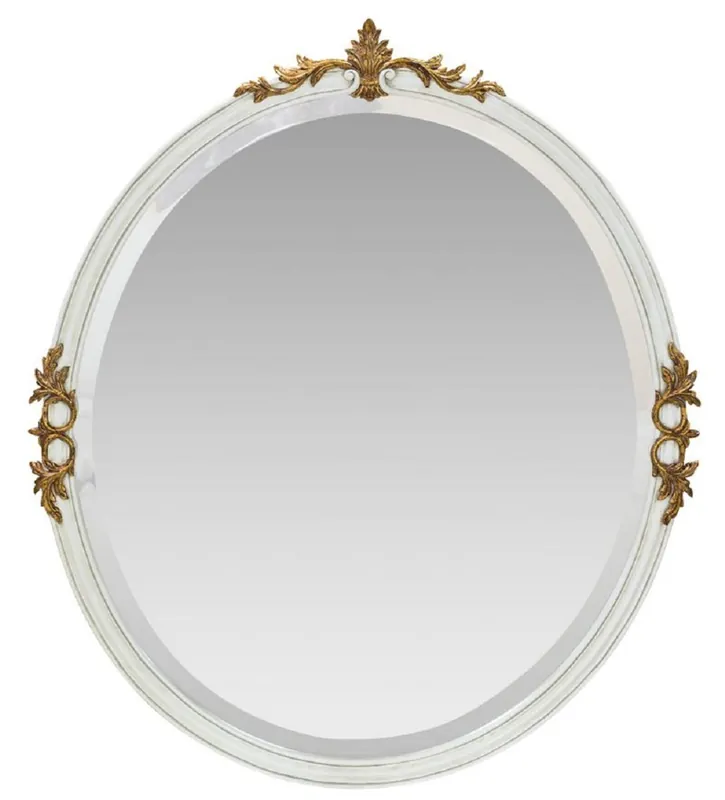 Must-Have Casa Padrino miroir mural baroque blanc / or antique - Miroir en bois massif fait main de style baroque - Mobilier Baroque