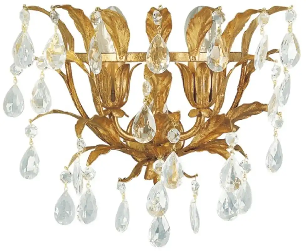 Preis Gesenkt Casa Padrino applique murale de luxe baroque cristal or antique 32 x 20 x H. 25 cm - Élégante applique en métal avec de fines perles de verre - Luminaires Baroques