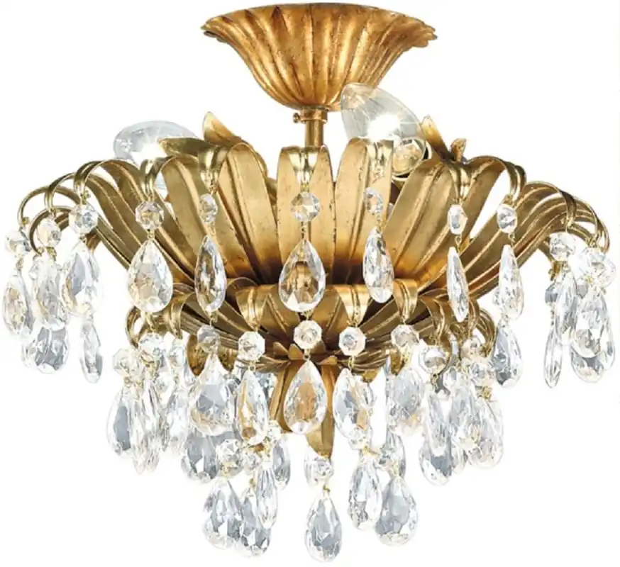 Finale Aktion Casa Padrino lampe de couverture cristal baroque de luxe or Ø 30 x H. 26 cm - Lampe de couverture de salon baroque - Lampe de couverture de hôtel baroque - Mobilier Baroque