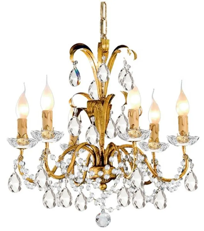 Casa Padrino lustre baroque de luxe en cristal or antique Ø 50 x H. 56 cm - Magnifique lustre en verre cristal de Bohème - Qualité de Luxe Must-Have