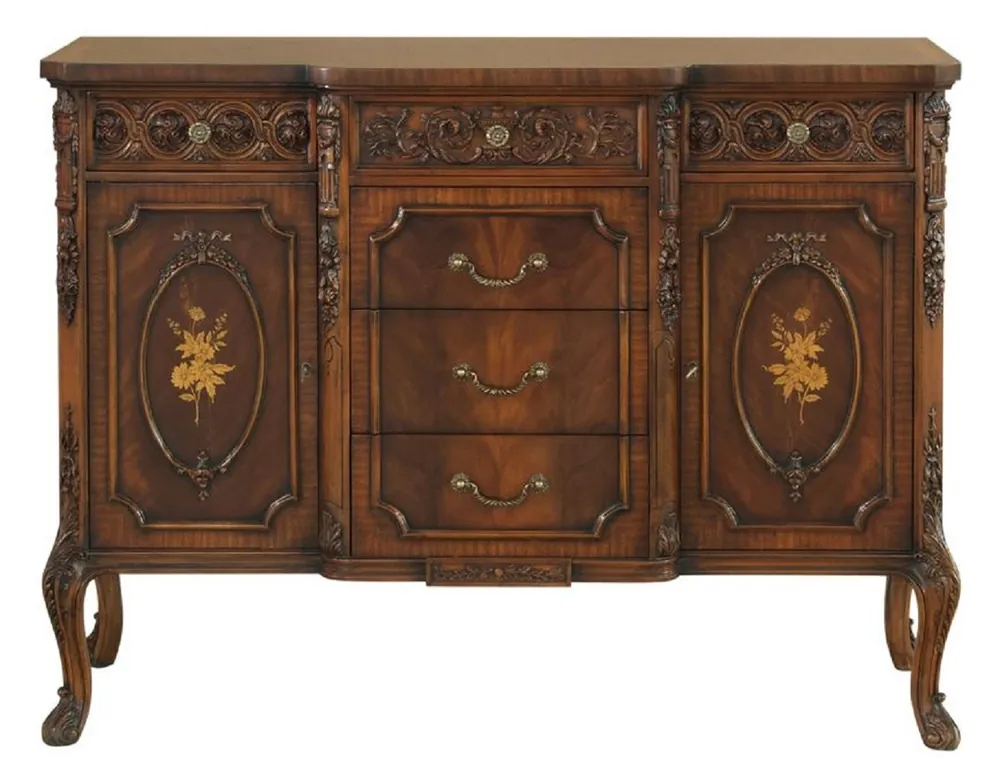 Beliebt Casa Padrino commode baroque de luxe marron - Magnifique armoire en bois massif avec 2 portes et 6 tiroirs - Mobilier Baroque