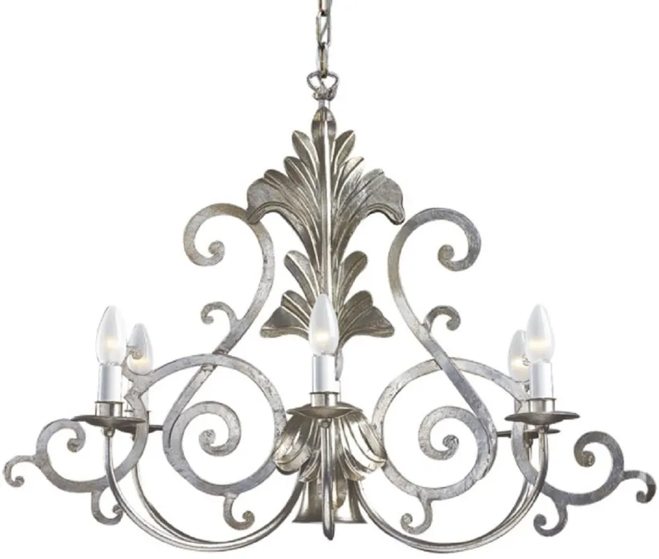 Neu Casa Padrino lustre baroque de luxe argent 80 x 53 x H. 60 cm - Lustre Ovale Hôtel & Restaurant - Noble & Magnificent