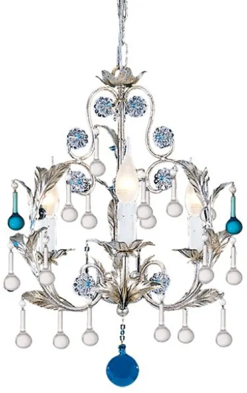 Beliebt Casa Padrino lustre baroque de luxe argent / bleu Ø 39 x H. 50 cm - Magnifique lustre en verre de Murano - Qualité de Luxe