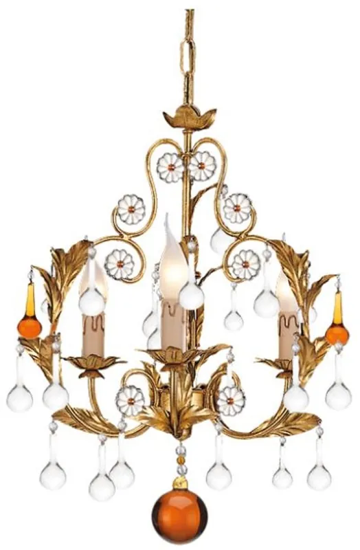 Casa Padrino lustre baroque de luxe or / orange / jaune Ø 39 x H. 50 cm - Magnifique lustre en verre de Murano - Qualité de Luxe Beliebt