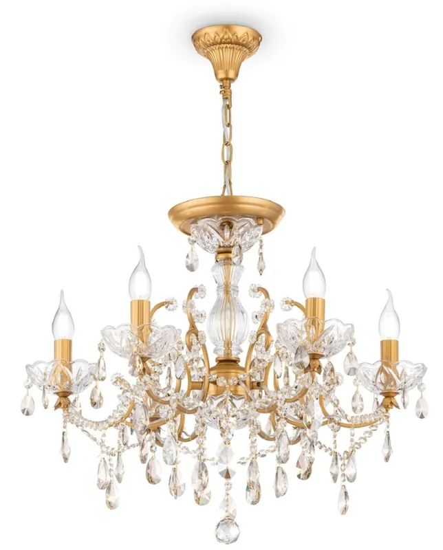 Casa Padrino lustre baroque cristal or Ø 62 x H. 56 cm - Magnifique lustre de style baroque - Mobilier Baroque Mega-Angebot