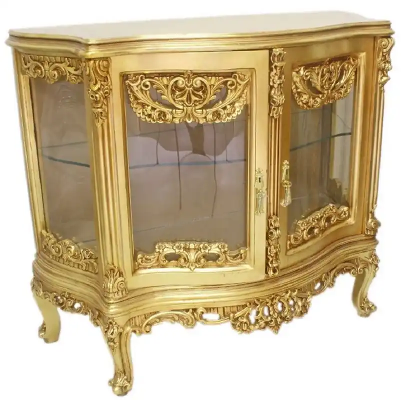 Casa Padrino buffet baroque or - Armoire en bois massif fait main avec 2 portes - Meuble de salon baroque Direkt Vom Hersteller