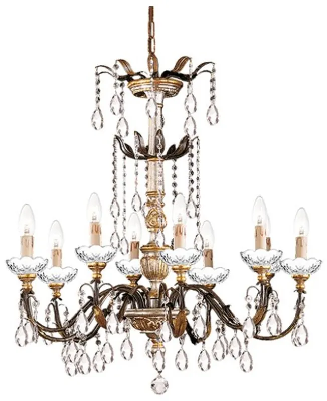 Casa Padrino lustre baroque cristal de luxe rouille / or Ø 78 x H. 78 cm - Magnifique lustre avec verre cristal de Bohême - Qualité de Luxe Preisreduziert