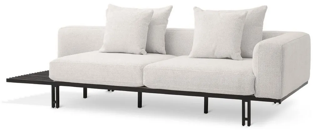Casa Padrino canapé de luxe crème / bronze 233 x 104 x H. 60,5 cm - Canapé de salon moderne côté droit - Canapé d'Hôtel - Qualité de Luxe Neue Ware