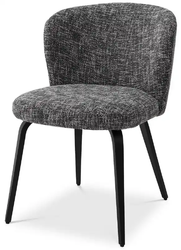 Casa Padrino chaise de salle à manger de luxe noir / noir 57 x 69 x H. 81 cm - Chaise de cuisine rembourrée au design rétro - Mobilier de salle à manger rétro de luxe Nur Für Kurze Zeit