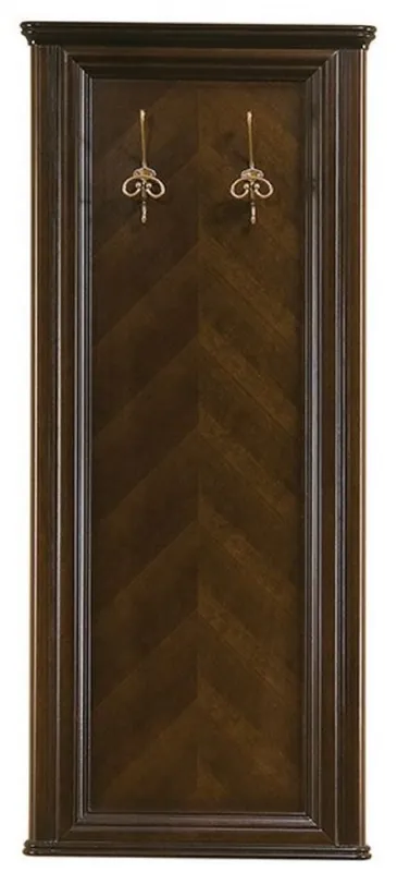 Direktkauf Casa Padrino porte manteau mural Art Nouveau de luxe marron foncé 63,6 x 6,5 x H. 151 cm - Porte manteau mural en bois massif avec 2 patères - Mobilier de Chambre - Mobilier d'Hôtel