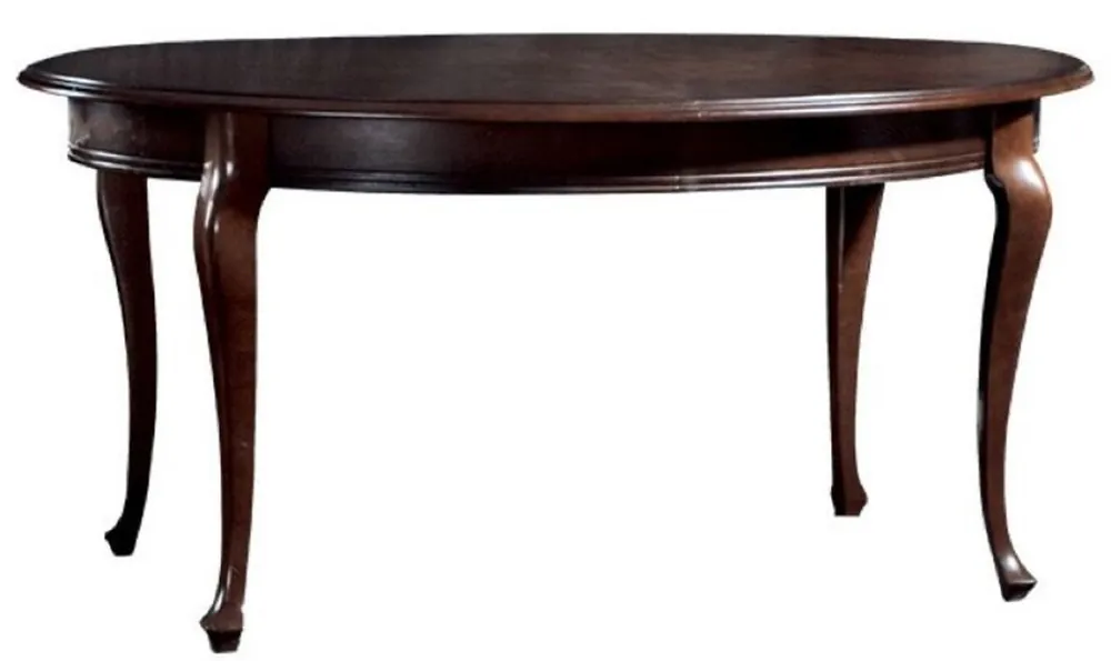 Casa Padrino table à manger Art Nouveau de luxe marron foncé 160-360 x 110 x H. 78 cm - Table de salle à manger ovale extensible en bois massif - Mobilier de Salle à Manger Baroque & Art Nouveau Geprüft