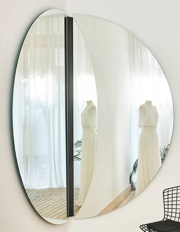 Casa Padrino miroir d'angle luxe noir 150 x 3,5 x H. 150 cm - Miroir mural d'angle - Miroir d'Hôtel - Miroir Boutique - Qualité de Luxe Top-Preis