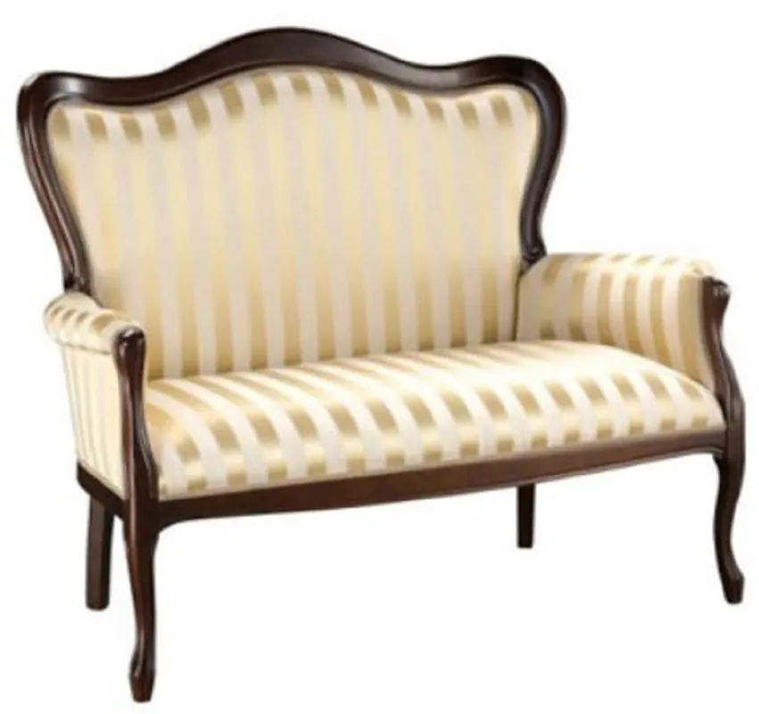 Casa Padrino canapé baroque de luxe avec rayures or / marron foncé 124 x 74 x H. 107 cm - Canapé de salon à rayures de style baroque - Meuble de salon baroque Heißes Angebot