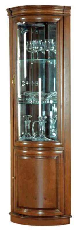 Casa Padrino vitrine d'angle de luxe marron 40 x 45 x H. 212 cm - Armoire d'angle en bois massif - Armoire de salon - Meuble de salon de luxe en bois massif Nur Für Kurze Zeit