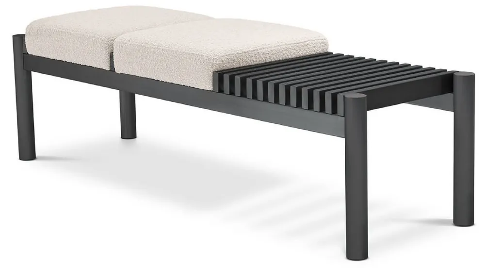 Preisknaller Casa Padrino banc de luxe crème / bronze 140 x 44 x H. 45 cm - Banc rembourré en acier inoxydable - Mobilier de Salon - Mobilier d'Hôtel - Collection de Luxe