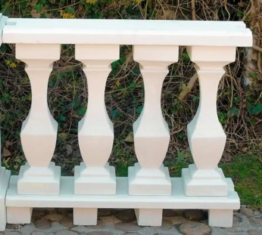 Casa Padrino balustrade Art Nouveau blanc 100 x 25 x H. 86 cm - Balustrade en pierre solide en béton le plus fin - Magnifique décoration jardin & terrasse Bestseller