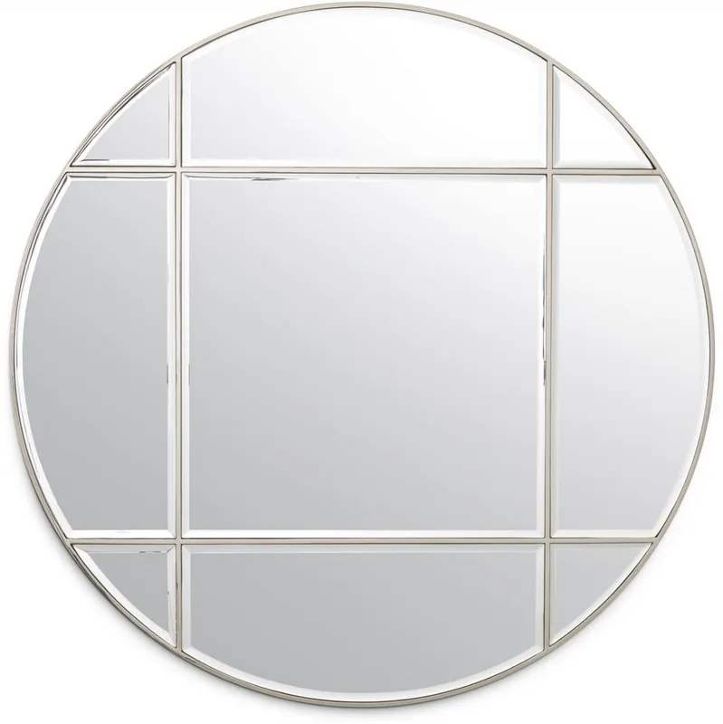 Nur Heute Casa Padrino miroir de luxe argent Ø 110 cm - Miroir mural rond - Miroir de salon - Miroir de garde-robe - Qualité de Luxe