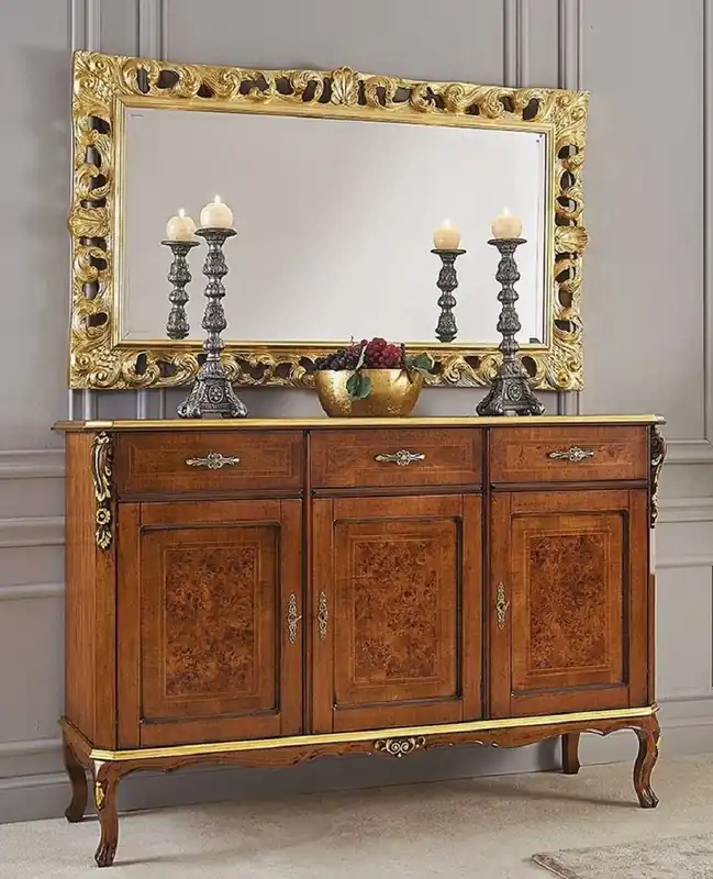 Casa Padrino ensemble de meubles baroques de luxe marron / or - 1 Buffet & 1 Miroir Mural - Mobilier Baroque - Qualité de Luxe - Fabriqué en Italie Direktkauf