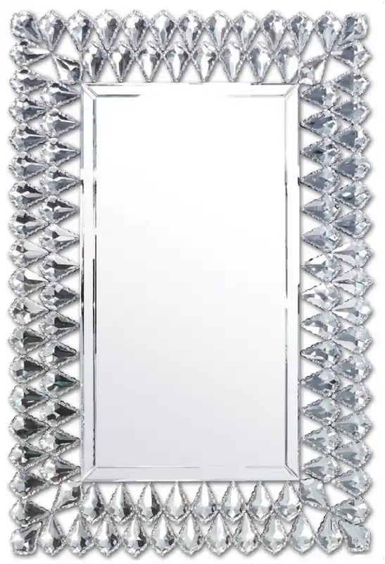 Nur Heute Casa Padrino miroir mural Art Déco en cristal 66, 2 x 3 x H. 96,6 cm - Miroir de salon rectangulaire - Mobilier Art Déco