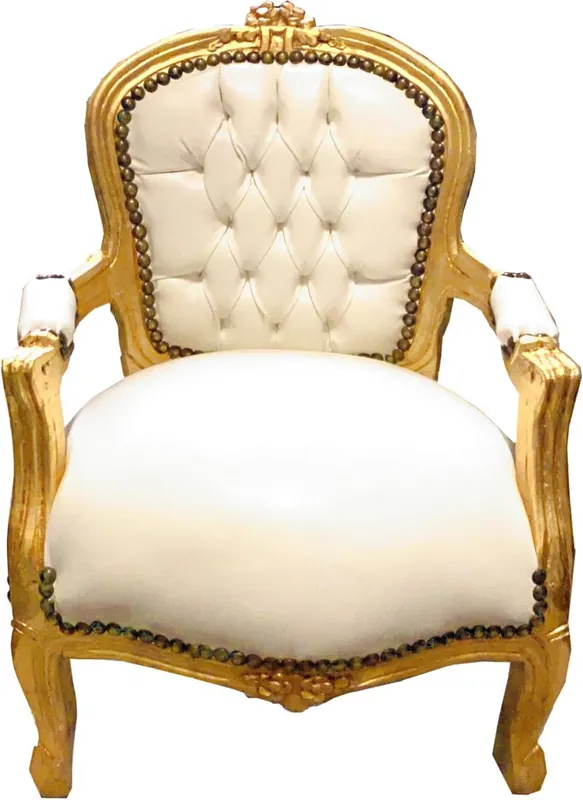 Mega-Angebot Chaise baroque pour enfants Casa Padrino aspect cuir blanc / or - meubles pour enfants en chaise pour enfants de style antique