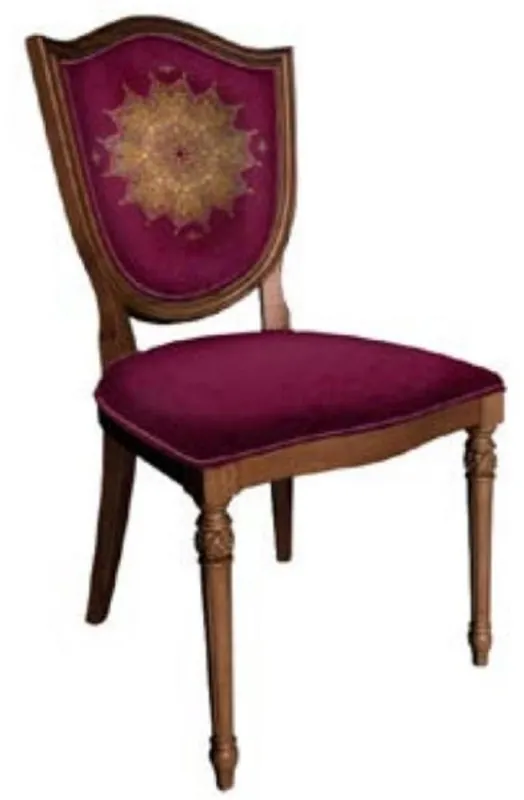 Angebot Casa Padrino chaise de salle à manger Art Déco violet / marron - Chaise élégante en bois massif avec motif élégant - Mobilier de Salle à Manger Art Déco