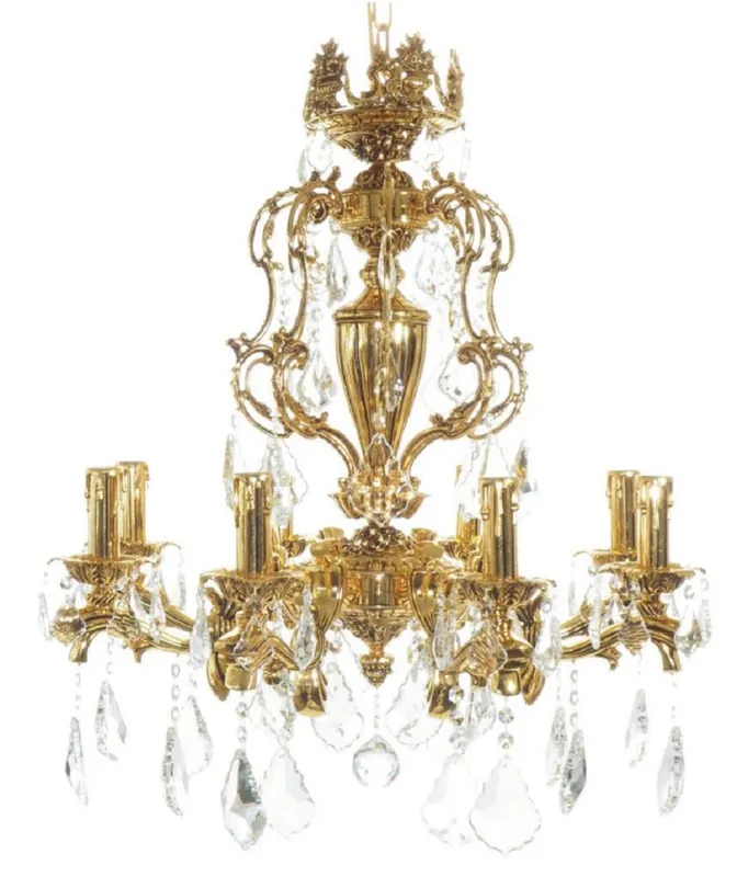 Casa Padrino lustre baroque de luxe en cristal or Ø 70 x H. 80 cm - Magnifique lustre en laiton et verre cristal fin - Lustre Baroque de Salon - Lustre Baroque d'Hôtel Nur Heute