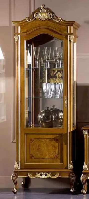 Casa Padrino armoire vitrine baroque de luxe marron / or - Vitrine fait main en bois massif avec porte - Magnifique meuble baroque - Qualité de Luxe - Fabriqué en Italie Nur Heute