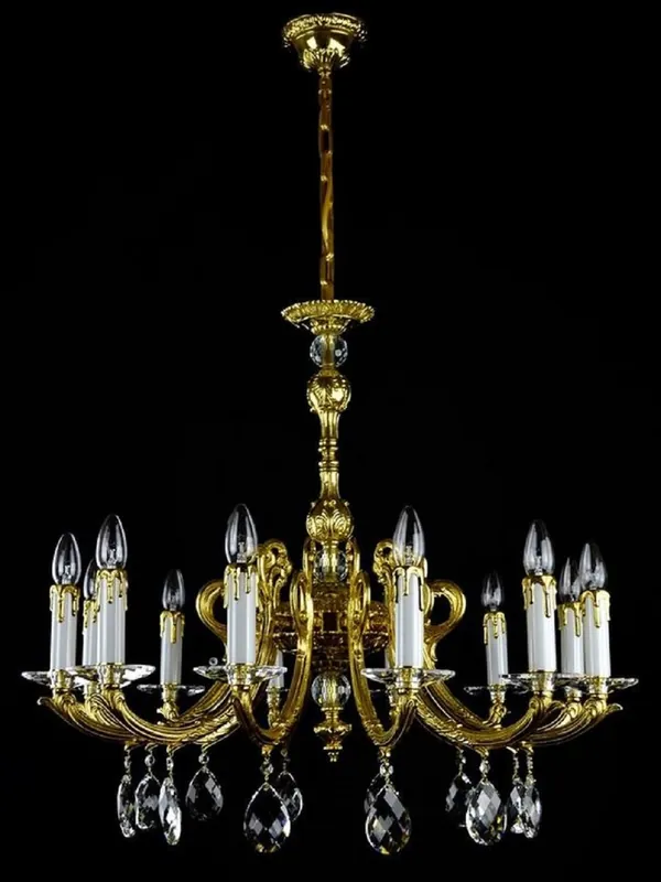 Casa Padrino lustre baroque de luxe en cristal or Ø 80 x H. 67 cm - Magnifique lustre en laiton et verre cristal de Bohême - Noble & Magnifique Ausverkauf