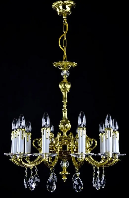 Begrenztes Angebot Casa Padrino lustre baroque de luxe or Ø 60 x H. 61 cm - Magnifique lustre en laiton et verre cristal de Bohême - Noble & Magnifique