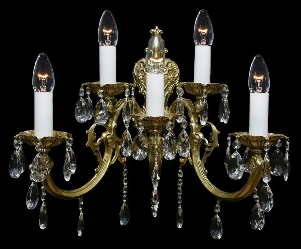 Direktkauf Casa Padrino applique murale baroque de luxe en cristal bronze 48 x H. 45 cm - Magnifique applique avec verre en cristal de Bohême - Noble & Magnifique