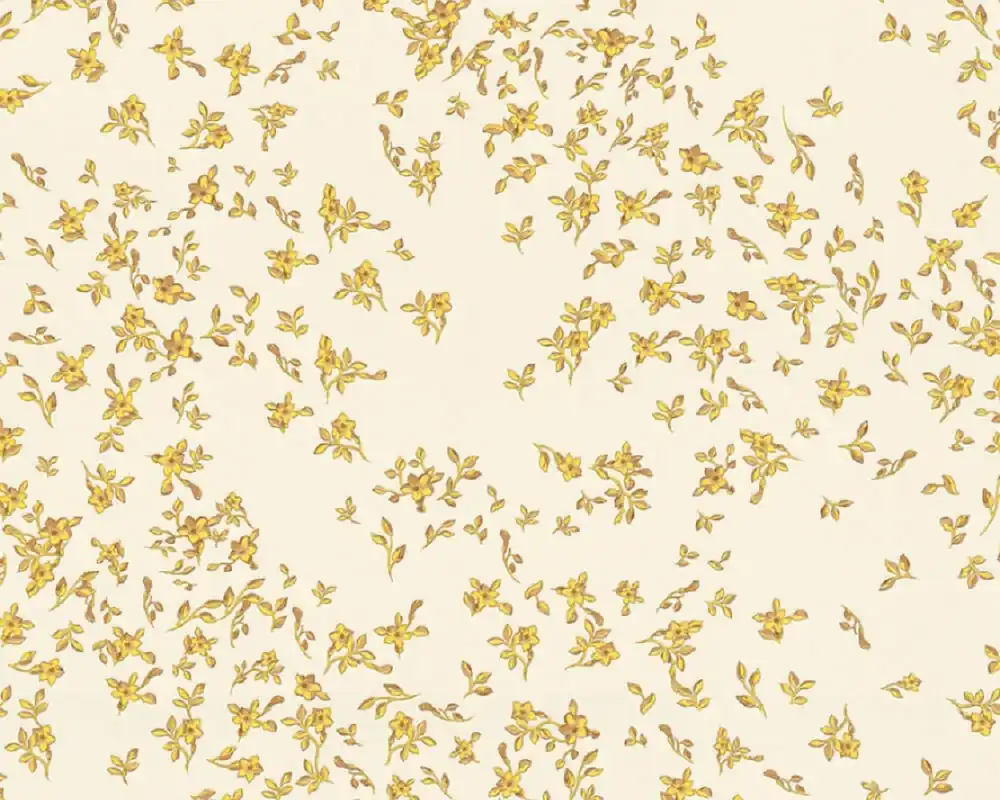 Versace papier peint design fleurs baroques 935855 beige / marron / jaune - Papier peint satin avec motif élégant - Haute Qualité Knallerangebot