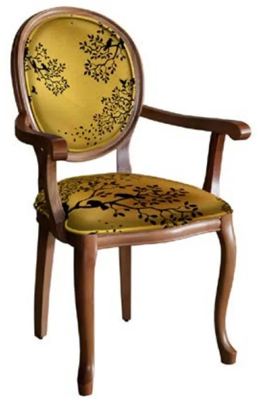 Casa Padrino chaise de salle à manger baroque or / noir / marron - Chaise de style antique fait main avec accoudoirs - Mobilier de salle à manger de style baroque Saisonangebot