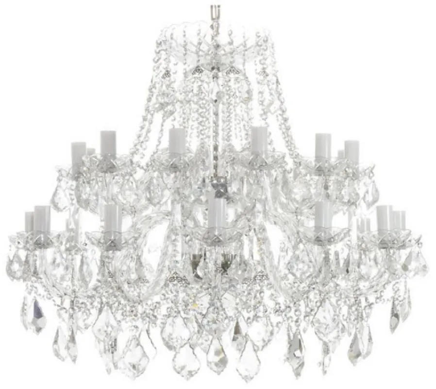 Abverkauf Casa Padrino lustre baroque de luxe en cristal argent Ø 90 x H. 70 cm - Magnifique lustre avec cristal fin - Noble & Magnificent