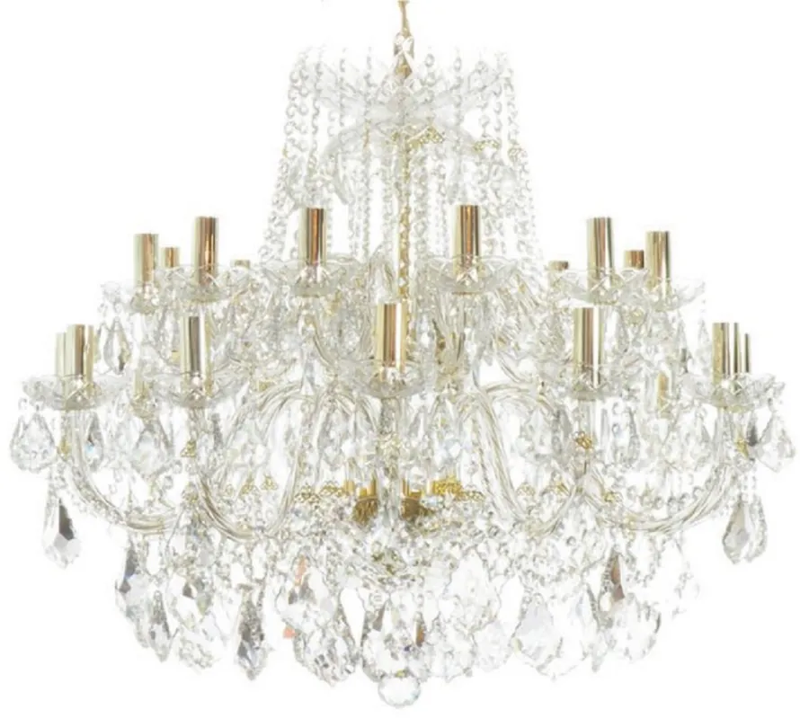 Preisknaller Casa Padrino lustre baroque de luxe en cristal or Ø 90 x H. 70 cm - Magnifique lustre avec cristal fin - Noble & Magnificent