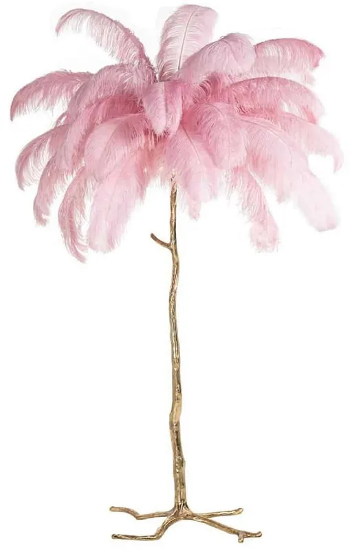 Top-Seller Casa Padrino lampadaire de luxe palmier rose / or 110 x 110 x H. 175 cm - Lampadaire moderne au design palmier - Luminaires luxe - Qualité de luxe