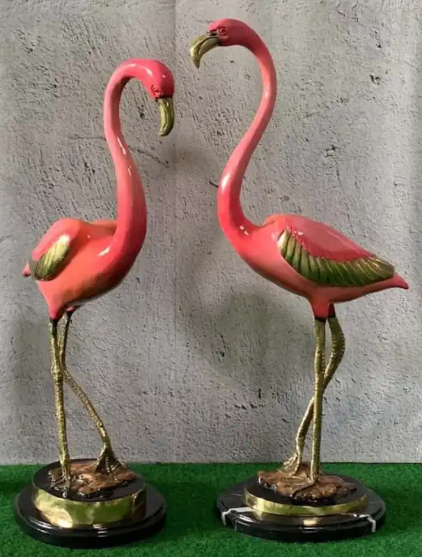 Super-Preis Casa Padrino ensemble de sculptures de décoration en bronze de luxe flamants rose / or / noir 28 x 20 x H. 70 cm - Figurines de décoration en bronze - Accessoires de décoration de salon