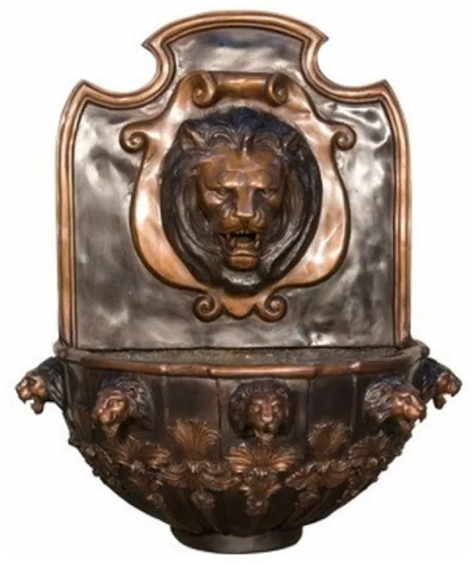 Sonderaktion Casa Padrino fontaine murale baroque de luxe lion 79 x 46 x H. 91 cm - Magnifique fontaine en bronze - Accessoires Baroques de Jardin & Terrasse