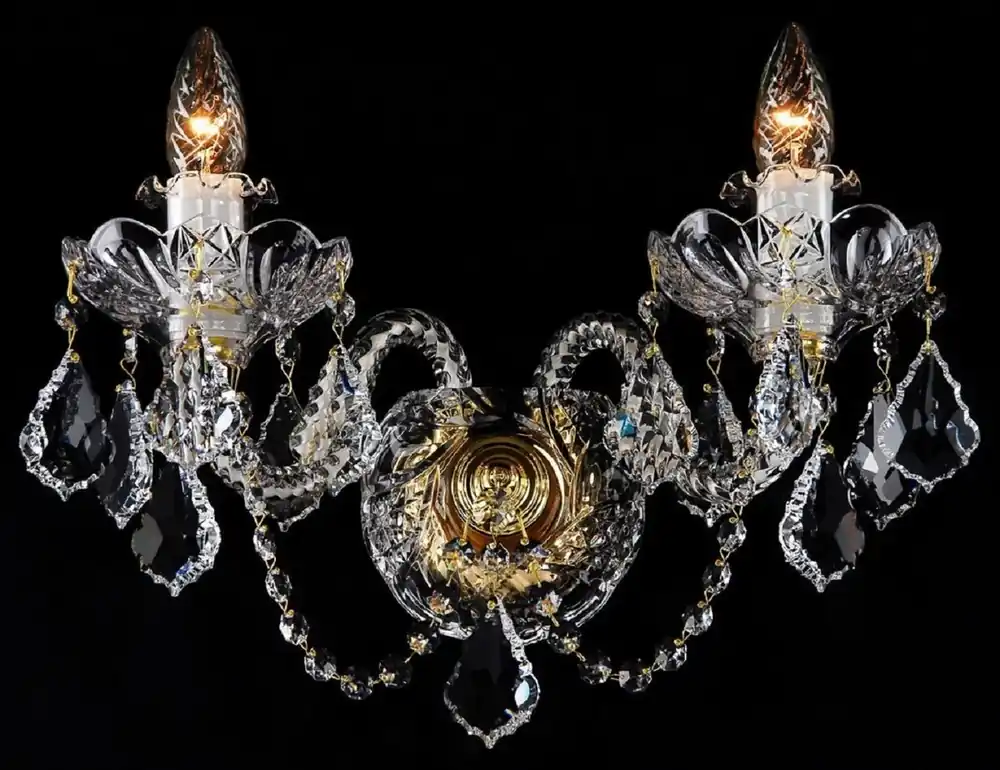 Casa Padrino applique murale baroque de luxe en cristal or 39 x H. 30 cm - Magnifique applique double de style baroque - Lumières Baroques - Noble & Magnifique Nur Für Kurze Zeit