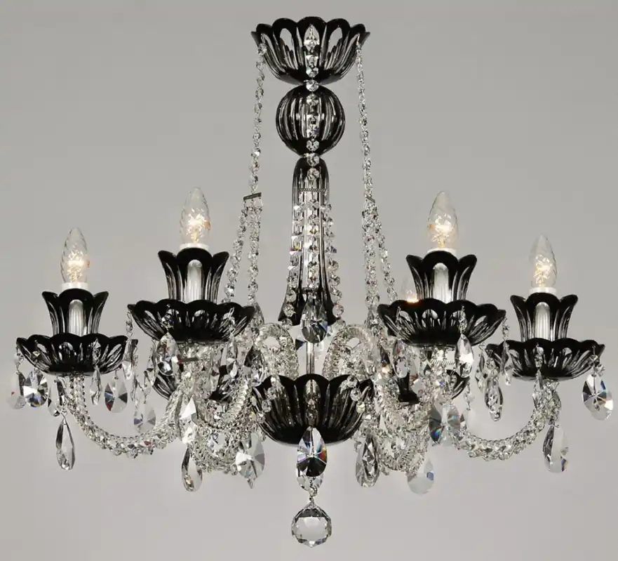 Casa Padrino lustre baroque de luxe en cristal noir Ø 70 x H. 62 cm - Lustre Hôtel & Restaurant - Lumières Baroques - Noble & Magnifique Neu Im Sortiment